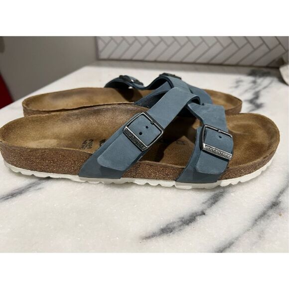 Birkenstock Yao Balance Nubuck Sandals In Dove